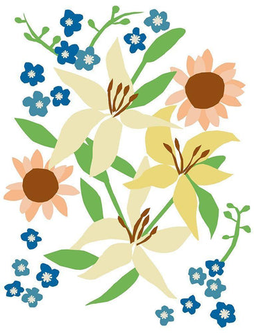 Wildflowers I Black Ornate Wood Framed Art Print with Double Matting by Bucheli, Jen