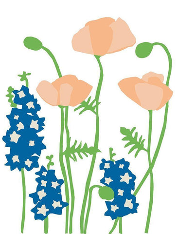 Wildflowers II White Modern Wood Framed Art Print with Double Matting by Bucheli, Jen