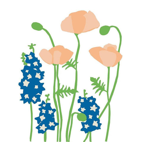 Wildflowers II Black Modern Wood Framed Art Print with Double Matting by Bucheli, Jen