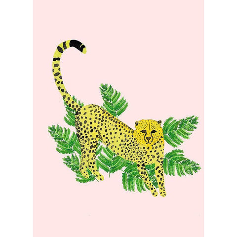 Cheetah On The Lookout I White Modern Wood Framed Art Print by Bucheli, Jen