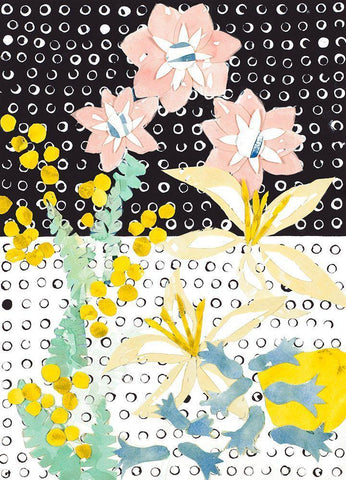 Mother Daughter Floral White Modern Wood Framed Art Print with Double Matting by Bucheli, Jen