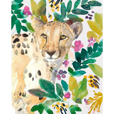 Garden Cheetah Black Modern Wood Framed Art Print with Double Matting by Loreth, Lanie