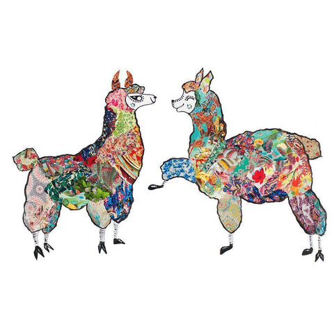 Happy Llamas White Modern Wood Framed Art Print by Ritter, Gina
