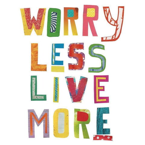 Worry Less Live More Black Modern Wood Framed Art Print by Bucheli, Jen