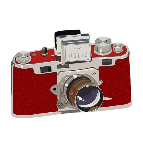 Retro Camera White Modern Wood Framed Art Print by Bucheli, Jen