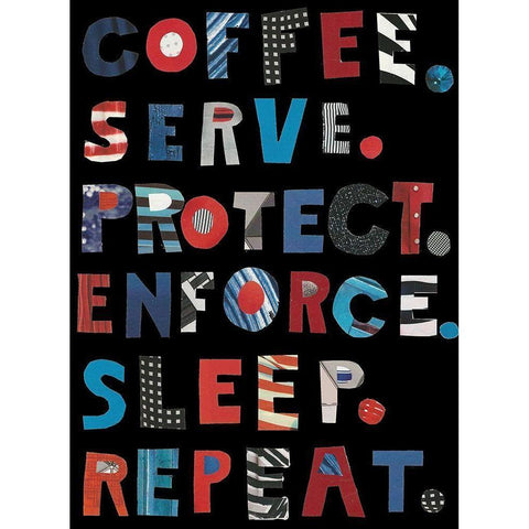 Policemans Inspiration Black Modern Wood Framed Art Print with Double Matting by Bucheli, Jen