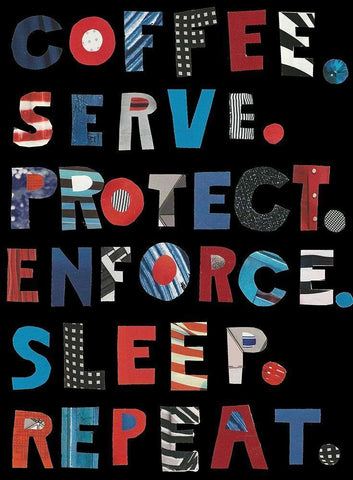 Policemans Inspiration Black Ornate Wood Framed Art Print with Double Matting by Bucheli, Jen