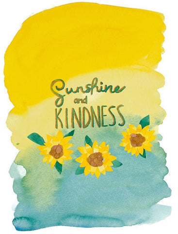 Sunshine and Kindness White Modern Wood Framed Art Print with Double Matting by Bucheli, Jen