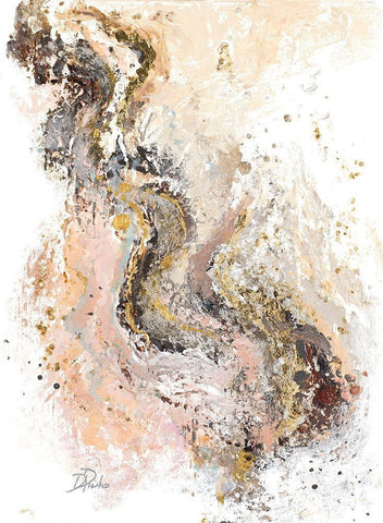 Tierra Rosa White Modern Wood Framed Art Print with Double Matting by Pinto, Patricia