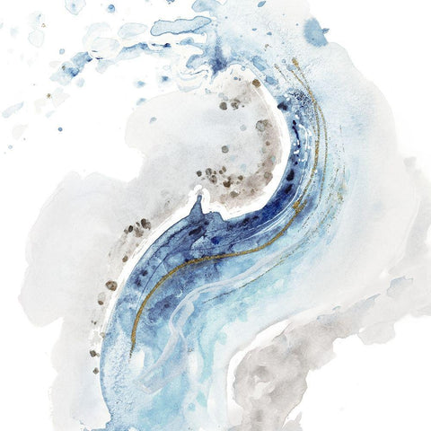 Scrambled Blue River White Modern Wood Framed Art Print with Double Matting by Pinto, Patricia