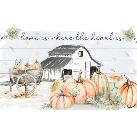 Pumpkin Barn Gold Ornate Wood Framed Art Print with Double Matting by Pinto, Patricia