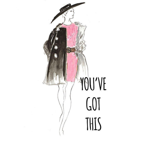 Youve Got This Black Modern Wood Framed Art Print with Double Matting by Pinto, Patricia