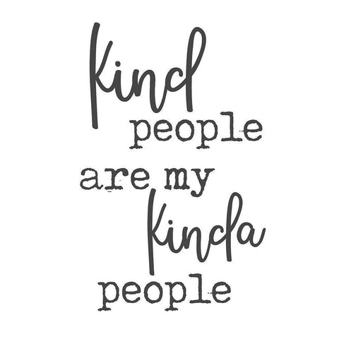 Kind People Black Modern Wood Framed Art Print by Quach, Anna
