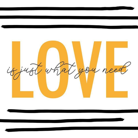 LOVE Black Modern Wood Framed Art Print with Double Matting by Quach, Anna