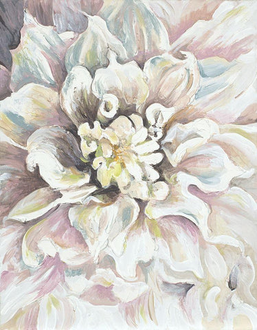 Dahlia White Modern Wood Framed Art Print with Double Matting by Pinto, Patricia