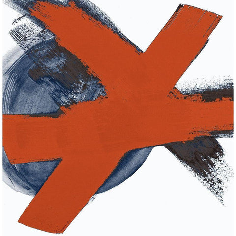 Red Moon Abstract I Gold Ornate Wood Framed Art Print with Double Matting by Pinto, Patricia