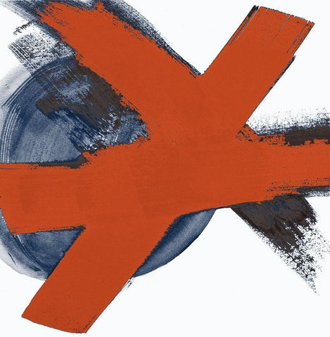 Red Moon Abstract I Black Ornate Wood Framed Art Print with Double Matting by Pinto, Patricia