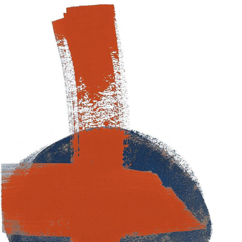 Red Moon Abstract II Black Ornate Wood Framed Art Print with Double Matting by Pinto, Patricia