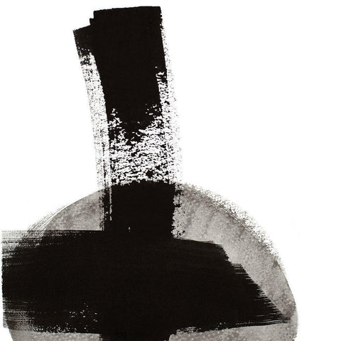 Black Moon II Black Modern Wood Framed Art Print by Pinto, Patricia