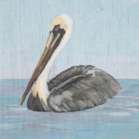 Pelican Wash I Black Modern Wood Framed Art Print by DeRice, Julie
