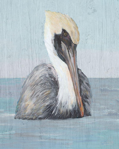 Pelican Wash II Black Ornate Wood Framed Art Print with Double Matting by DeRice, Julie