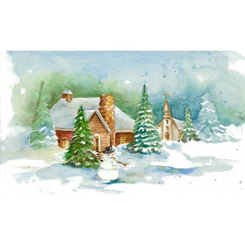 Holiday Town I White Modern Wood Framed Art Print by Loreth, Lanie