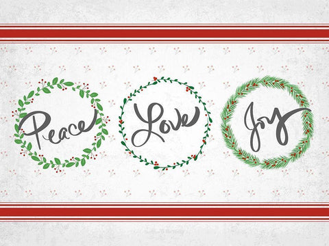 Holly Wreath Trio White Modern Wood Framed Art Print with Double Matting by Quach, Anna