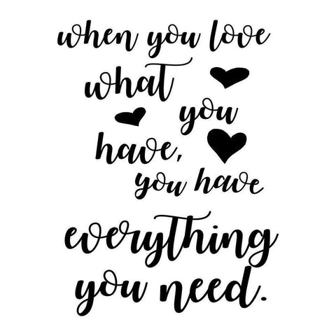 Love What You Have Black Modern Wood Framed Art Print with Double Matting by Quach, Anna