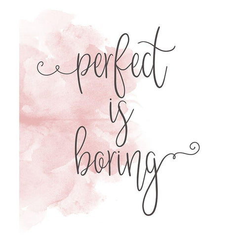 Perfect is Boring Black Modern Wood Framed Art Print with Double Matting by Quach, Anna