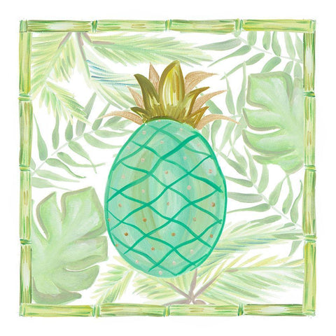 Tropical Pineapple II Black Ornate Wood Framed Art Print with Double Matting by Del Sol, Ani