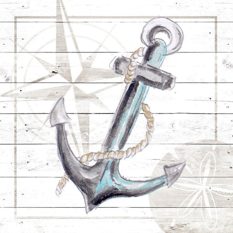 Explore Nautical I Black Modern Wood Framed Art Print with Double Matting by Pinto, Patricia