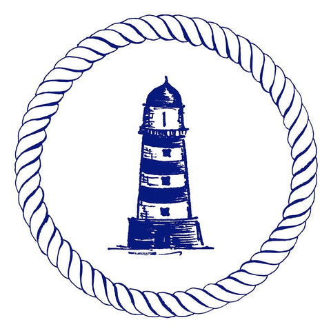 Blue Nautical Circle II Black Ornate Wood Framed Art Print with Double Matting by Pinto, Patricia