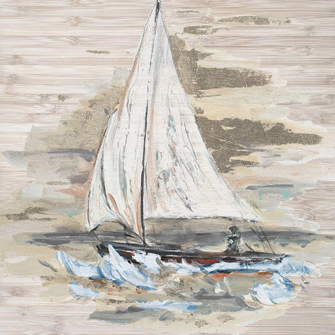 Rough Sailing I White Modern Wood Framed Art Print with Double Matting by Pinto, Patricia