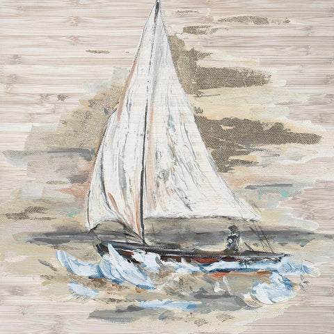Rough Sailing I White Modern Wood Framed Art Print by Pinto, Patricia