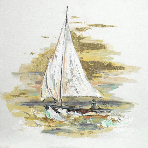 Sailing at Sunset I Black Ornate Wood Framed Art Print with Double Matting by Pinto, Patricia