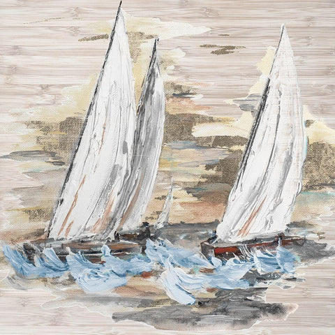 Rough Sailing II Black Ornate Wood Framed Art Print with Double Matting by Pinto, Patricia