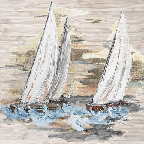 Rough Sailing II Gold Ornate Wood Framed Art Print with Double Matting by Pinto, Patricia