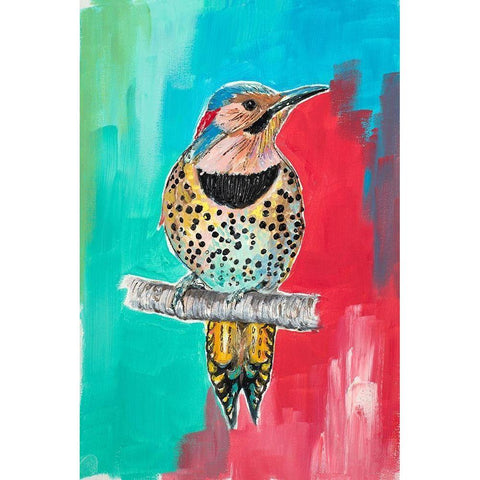 Woodpecker I Black Modern Wood Framed Art Print by Pinto, Patricia