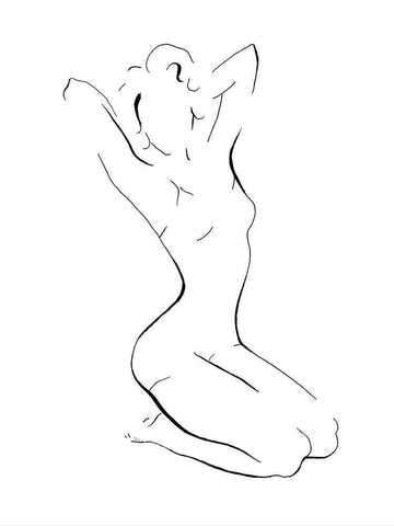 New Nudes I Black Ornate Wood Framed Art Print with Double Matting by Pinto, Patricia