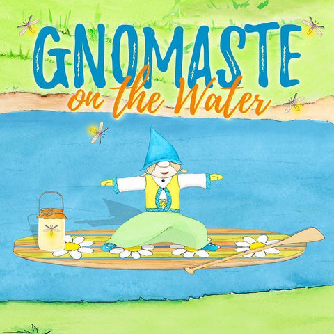 Gnomaste Warrior Pose Paddle Board Black Modern Wood Framed Art Print by Edwins, Hugo
