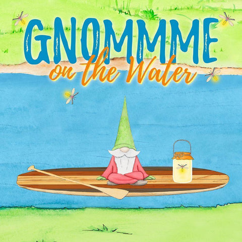 Gnomes on the Water II Black Modern Wood Framed Art Print with Double Matting by Edwins, Hugo