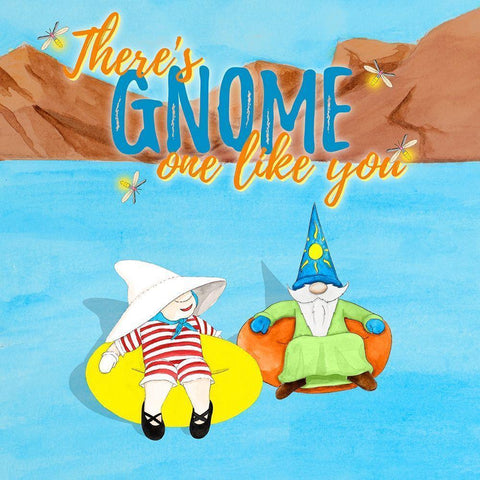 Gnome One Like You Tubing White Modern Wood Framed Art Print by Edwins, Hugo