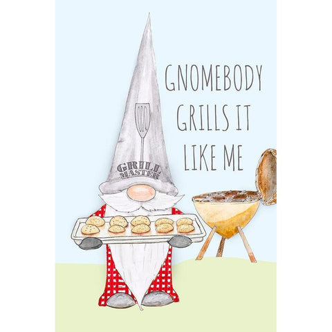 Gnomebody Grills it Like Me Black Modern Wood Framed Art Print by Edwins, Hugo