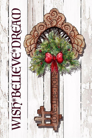 Holiday Key II Black Ornate Wood Framed Art Print with Double Matting by Diannart