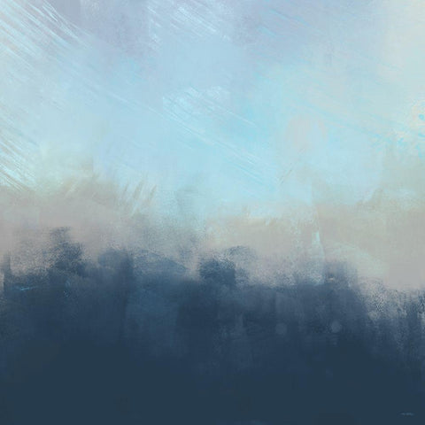 Ocean Fog I White Modern Wood Framed Art Print by Meneely, Dan