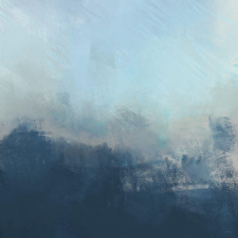 Ocean Fog II Black Modern Wood Framed Art Print with Double Matting by Meneely, Dan