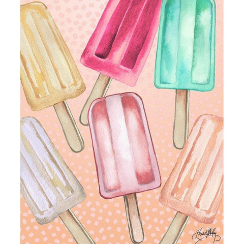 Cool Popsicles Gold Ornate Wood Framed Art Print with Double Matting by Medley, Elizabeth