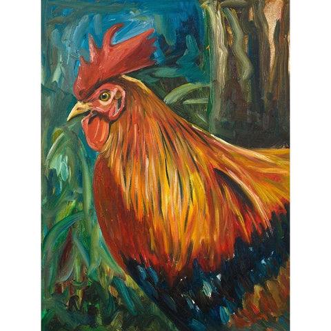 Rooster Black Modern Wood Framed Art Print by Beauchamp, Andy