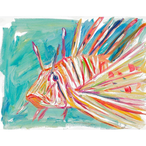 Colorful Fish Black Modern Wood Framed Art Print with Double Matting by Beauchamp, Andy