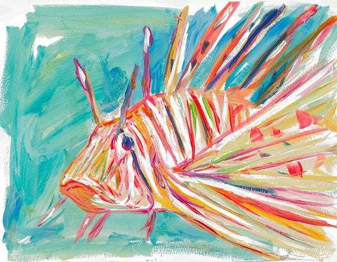 Colorful Fish White Modern Wood Framed Art Print with Double Matting by Beauchamp, Andy
